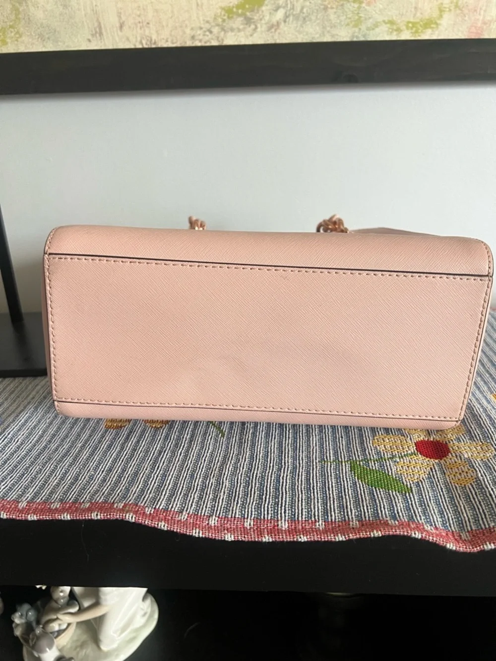 Michael Kors Blush Pink Saffiano Shoulder Tote with Rose Gold Chain Detail - Picture 12 of 13